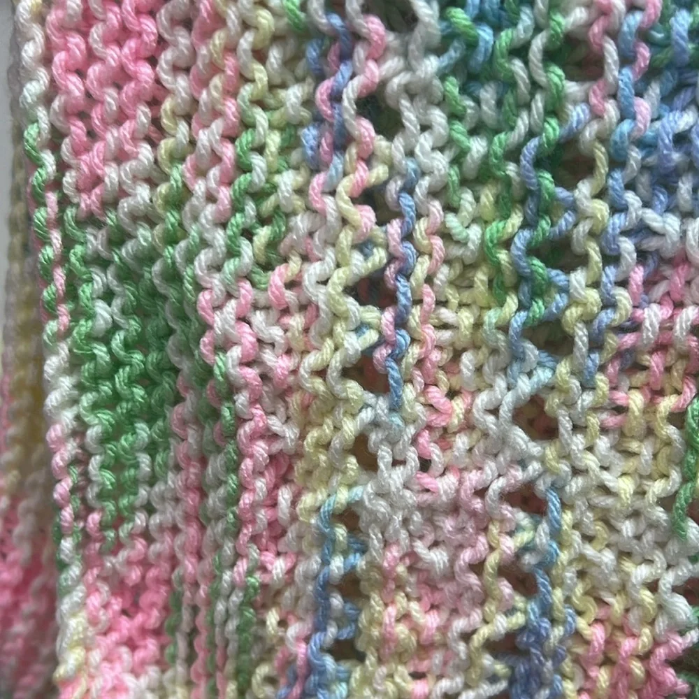 40 x 41 Hand Knit Throw Blanket Small Handmade